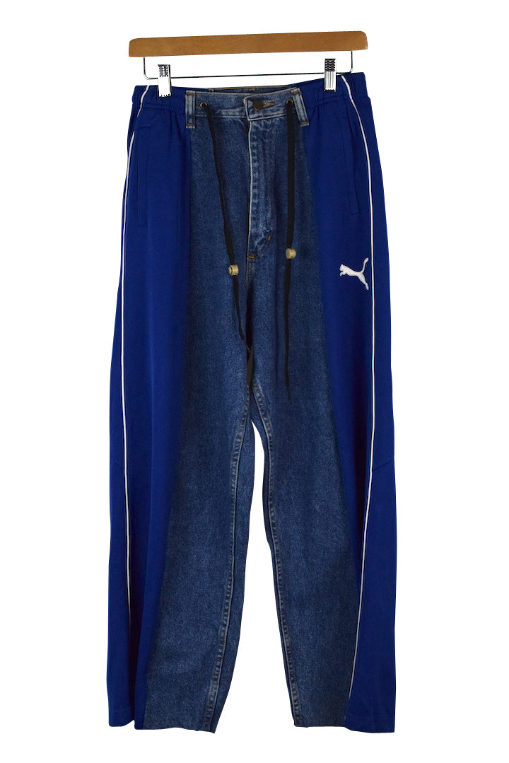 Reworked Puma Brand Track-Jeans