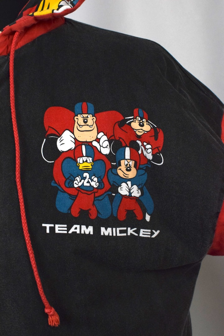 90s Reversible Mickey Mouse Football Hoodie