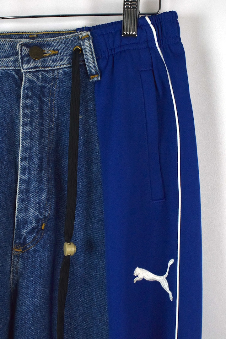 Reworked Puma Brand Track-Jeans