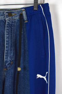Reworked Puma Brand Track-Jeans