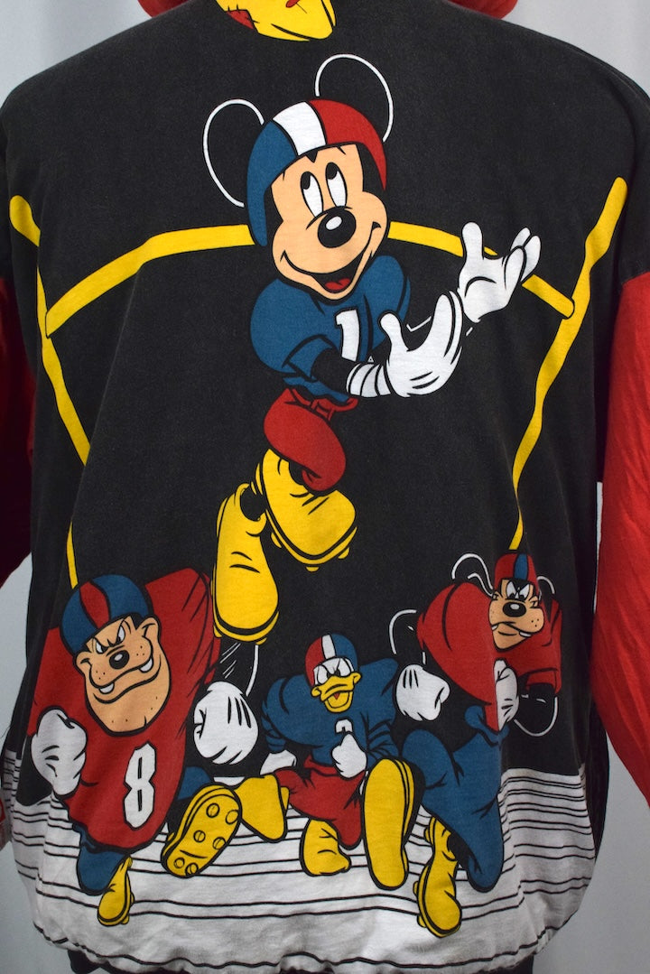 90s Reversible Mickey Mouse Football Hoodie