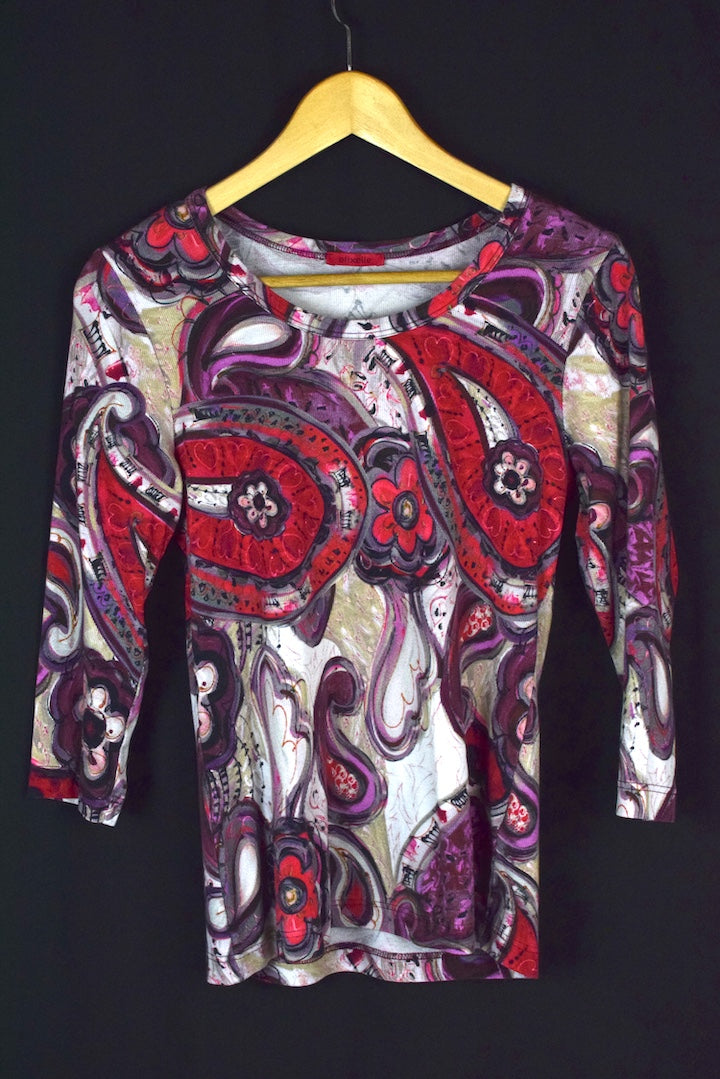 Abstract Paisley Print Top