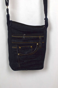 Reworked Bejewelled Denim Sling Bag