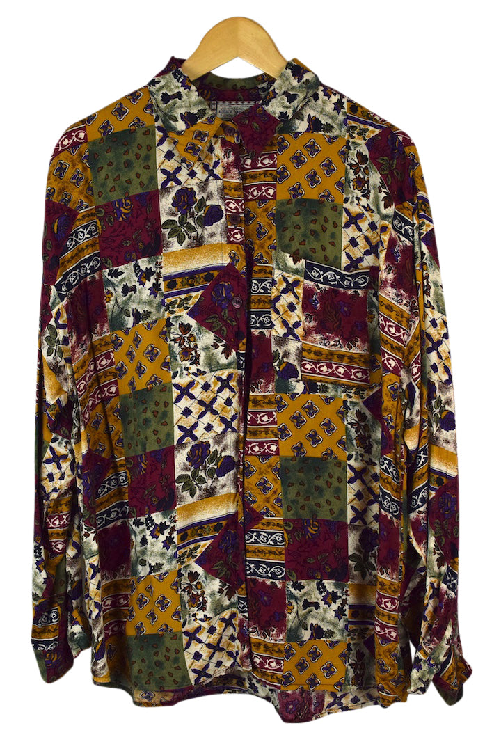 Patchwork Print Blouse