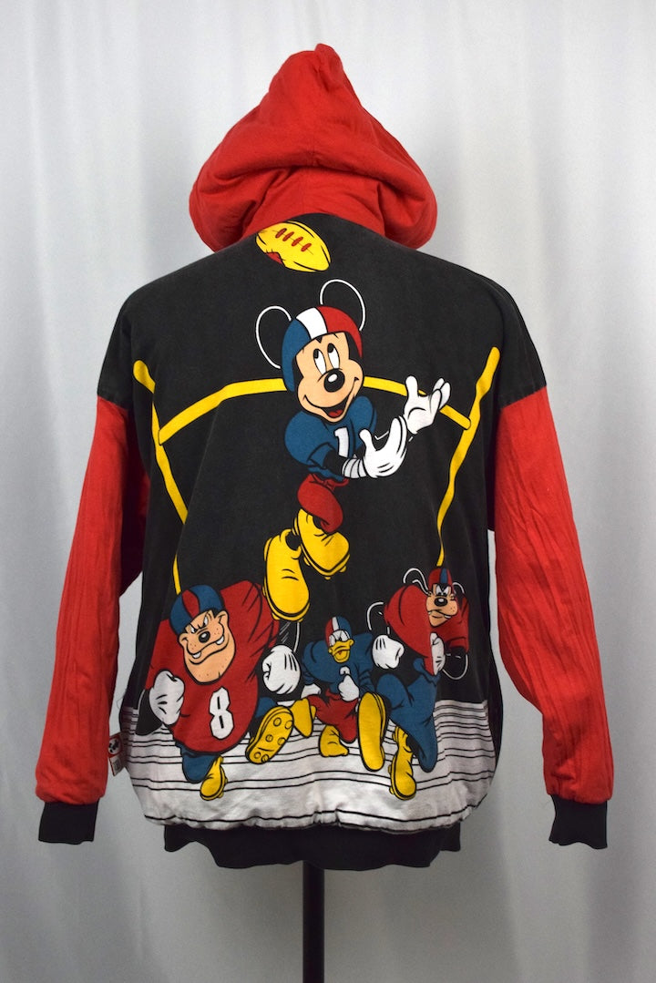 90s Reversible Mickey Mouse Football Hoodie