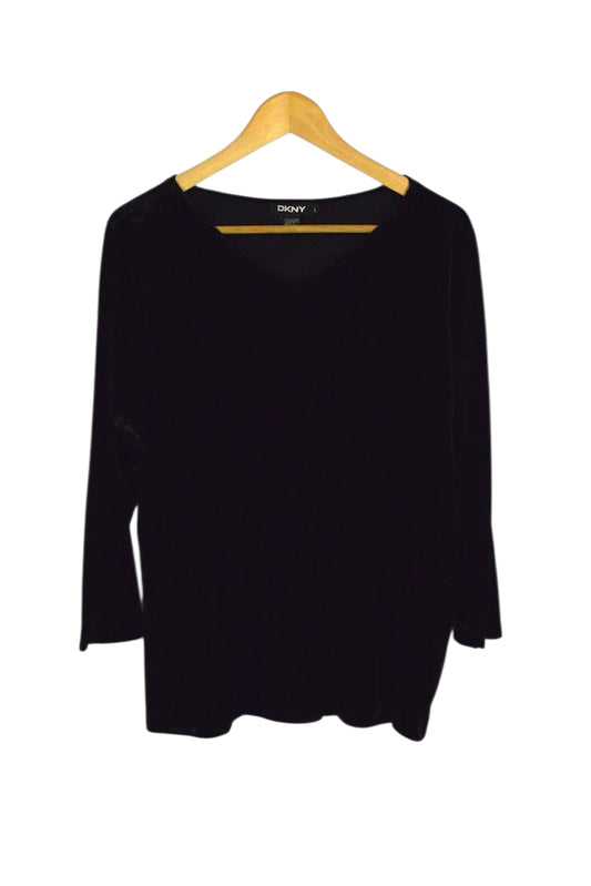 DKNY Brand Velour Top