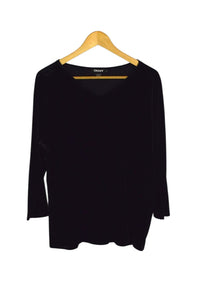 DKNY Brand Velour Top