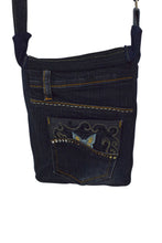Load image into Gallery viewer, Reworked Bejewelled Denim Sling Bag
