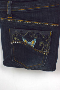 Reworked Bejewelled Denim Sling Bag