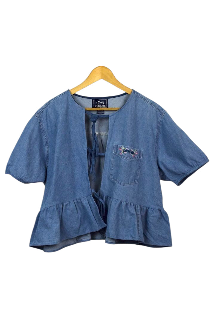 Reworked Denim Tie-Up Top