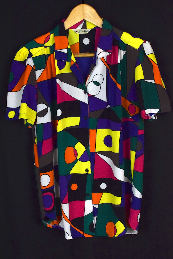 Colourful Abstract Print Blouse