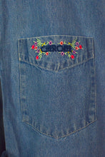 Load image into Gallery viewer, Reworked Denim Tie-Up Top
