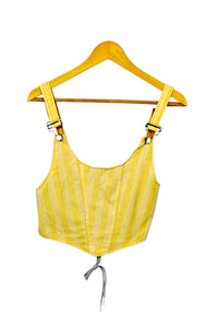 Yellow Reworked Striped Top