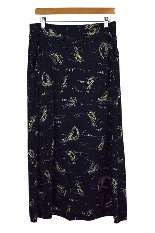Sailboat Print Skirt