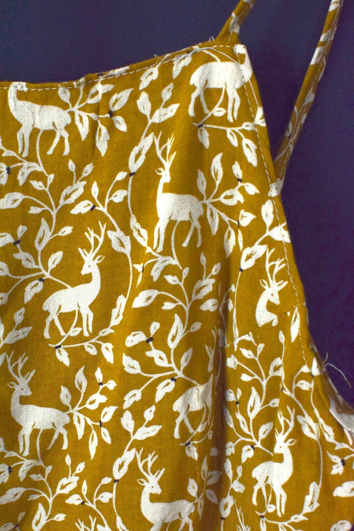 Reworked Deer Print Tie Up Top