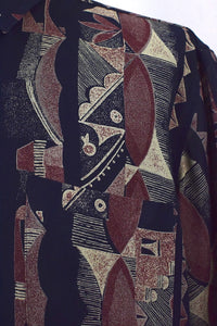Sheer Abstract Print Shirt