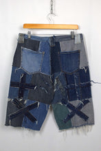 Load image into Gallery viewer, Reworked Denim Patchwork Shorts
