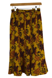 Reworked Abstract Elephant Print Skirt