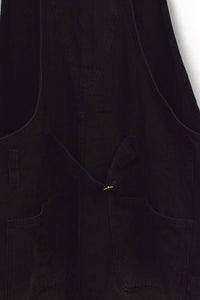 Short Black Denim Overalls