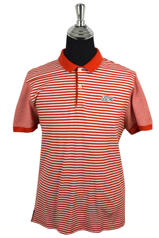 Striped Lacoste Brand Polo Shirt