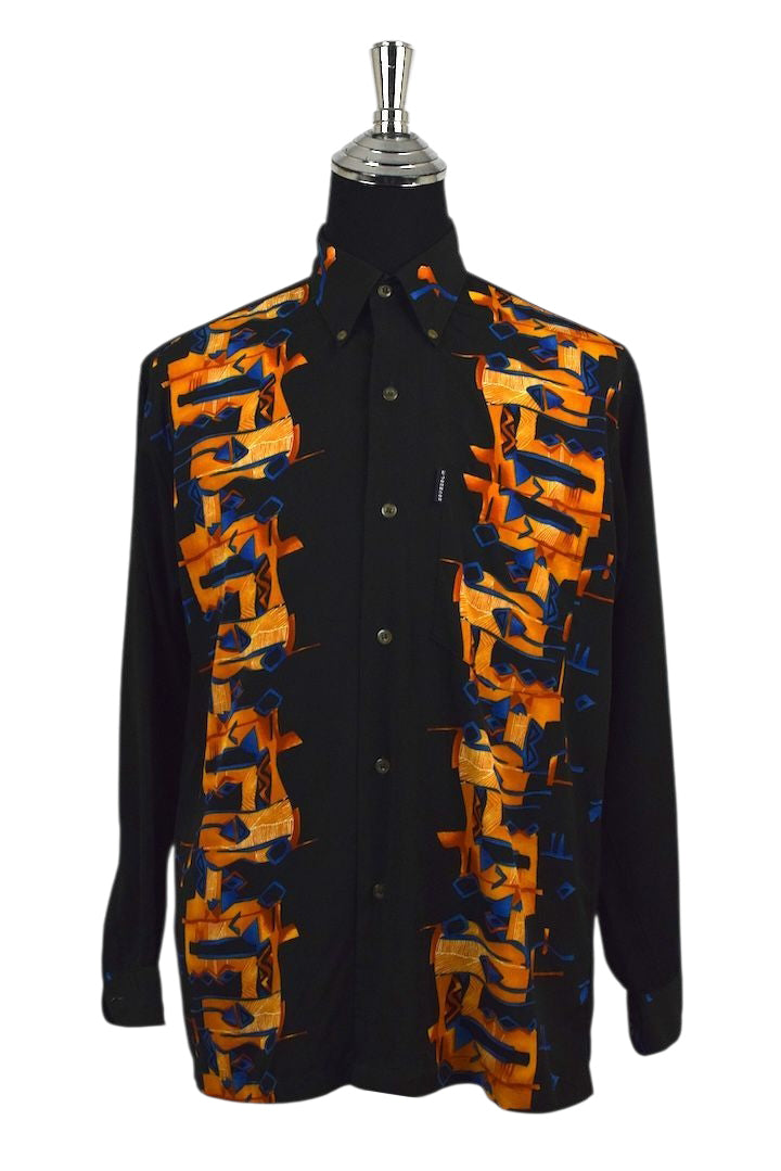 Black Abstract Print Shirt