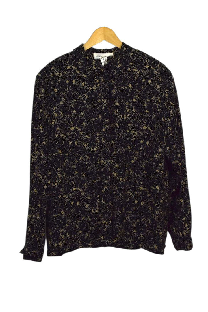 90s Floral Print Blouse