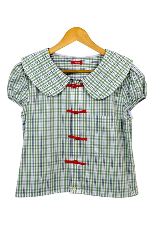 Reworked Izod Checkered Blouse