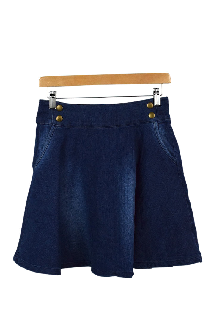 Reworked Denim Mini Skirt