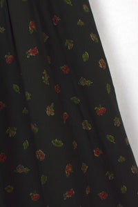 Green Floral Print Skirt