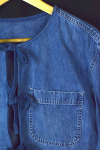 Reworked Denim Tie Up Top