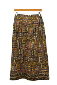 Reworked Abstract Print Skirt