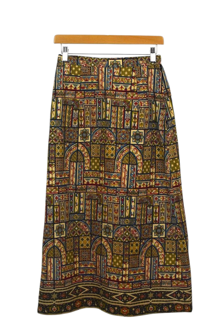 Reworked Abstract Print Skirt