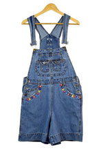 Load image into Gallery viewer, Floral Print Short Denim Overalls

