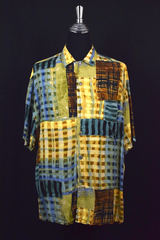 80s/90s Patchwork Style Print Shirt