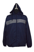 Load image into Gallery viewer, Navy Starter Brand Spray Jacket
