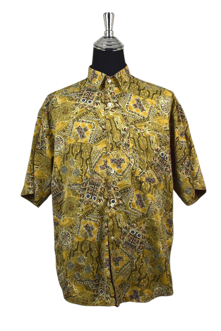 Silk Abstract Print Shirt