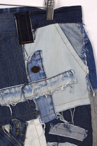 Reworked Denim Patchwork Shorts