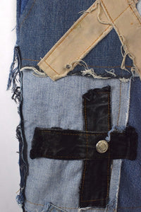 Reworked Denim Patchwork Shorts