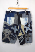 Load image into Gallery viewer, Reworked Denim Patchwork Shorts
