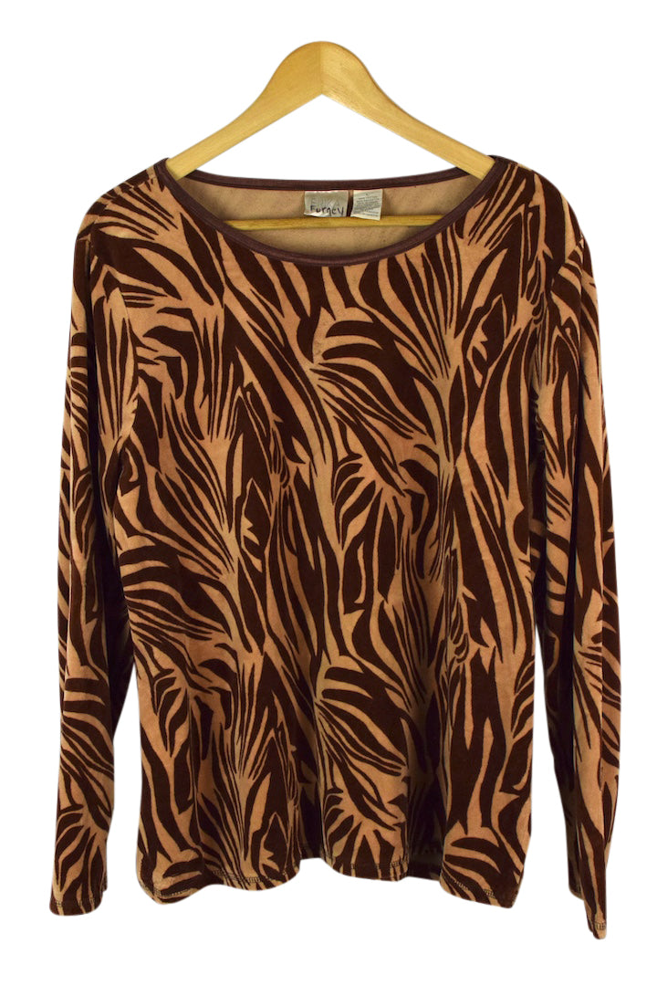 Velvet Animal Print Top