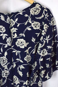 Navy Floral Print Dress