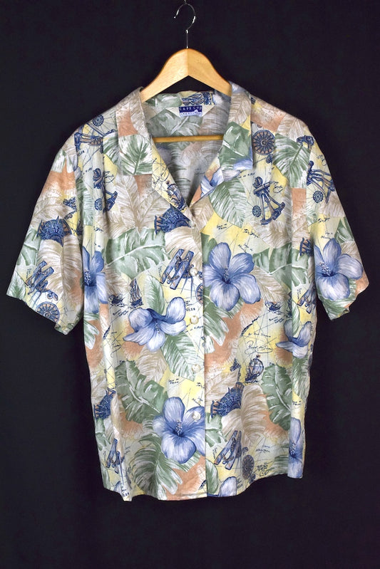 Floral Nautical Print Top