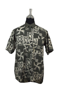 Manhattan Brand Abtract Print Silk Shirt