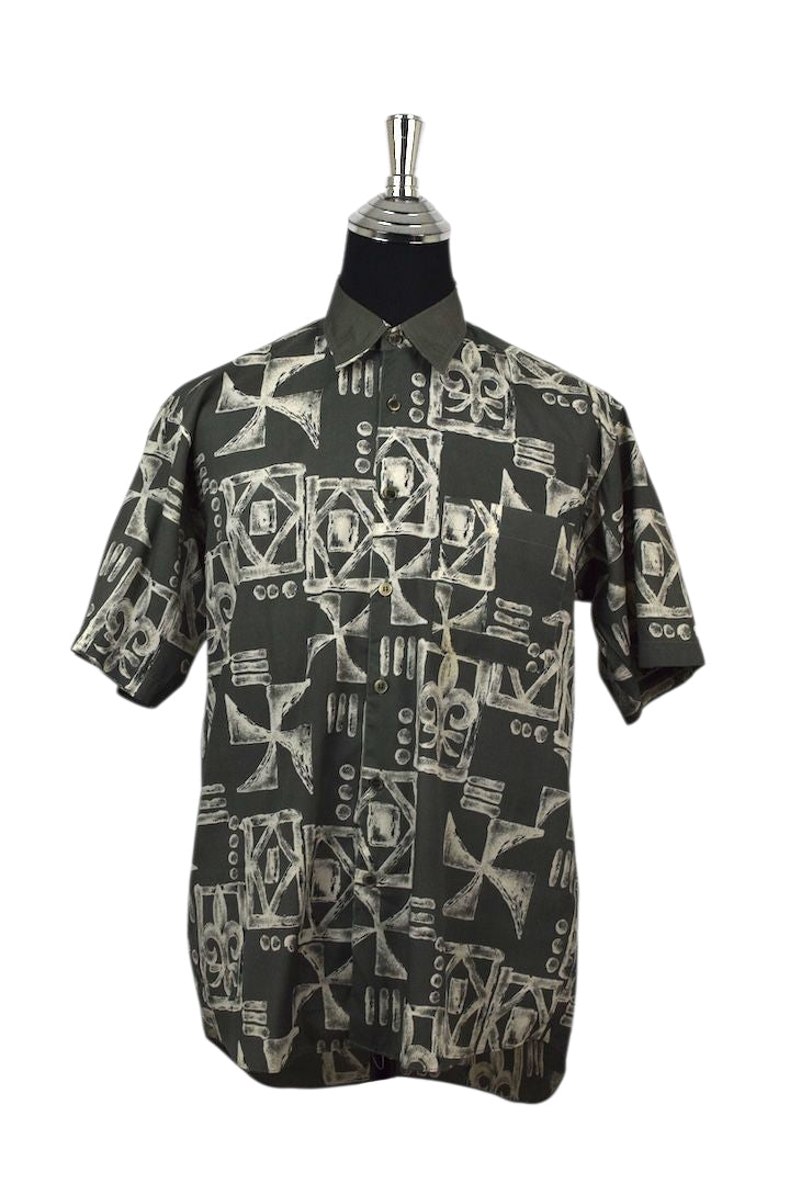 Manhattan Brand Abtract Print Silk Shirt