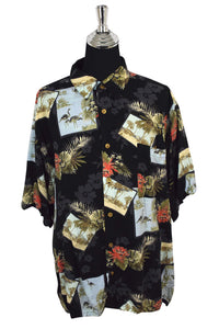 Tropical Island Print Hawaiian Shirt