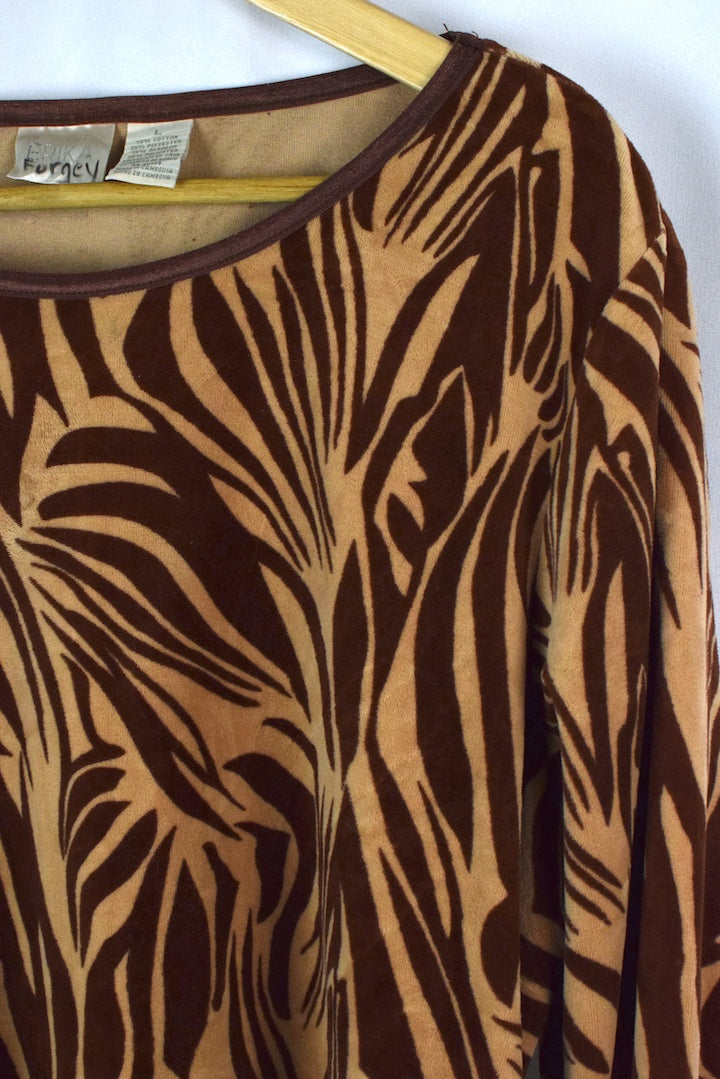Velvet Animal Print Top