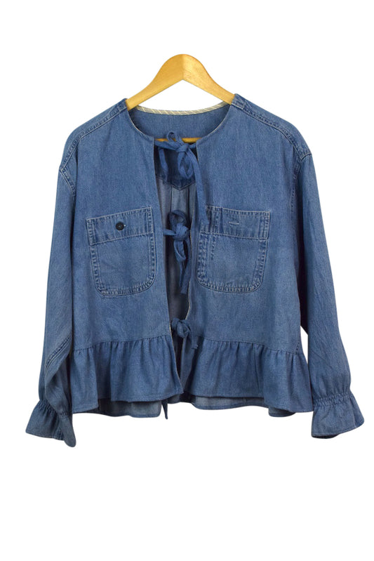Reworked Tie Up Denim Top