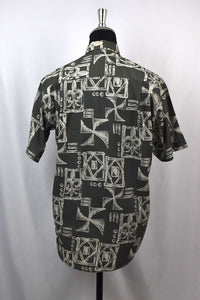 Manhattan Brand Abtract Print Silk Shirt