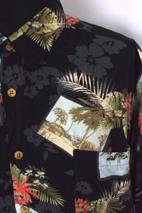 Tropical Island Print Hawaiian Shirt
