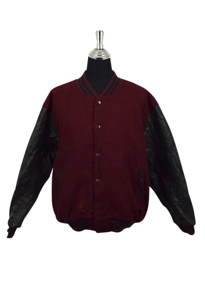 80s/90s Maroon Letterman Bomber Jacket